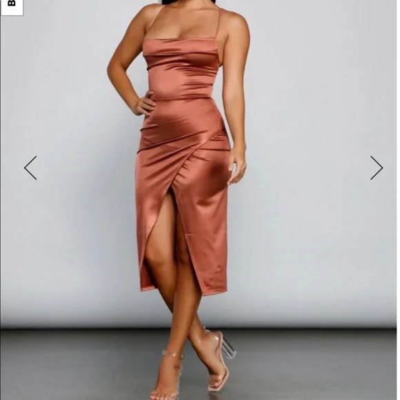 Dress White Satin Midi Bodycon Dress Windsor Dresses Windsor Satin Midi  Dress Poshmark